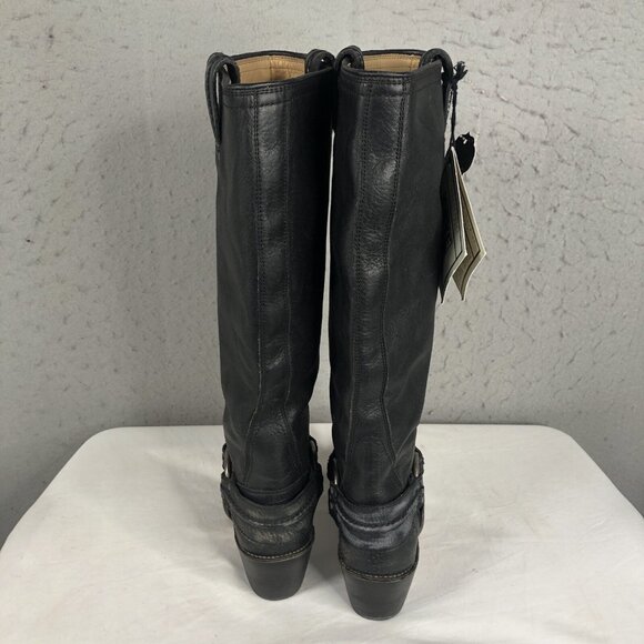 Frye Boots Womens 6.5 Black Western Harness Cowboy Ranch Rodeo NEW - Picture 6 of 16